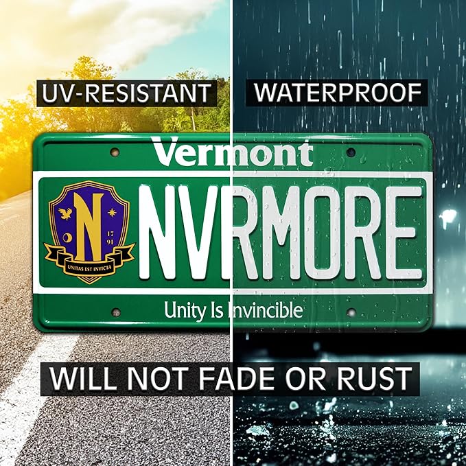 Wednesday | Nevermore Academy | Metal Stamped License Plate