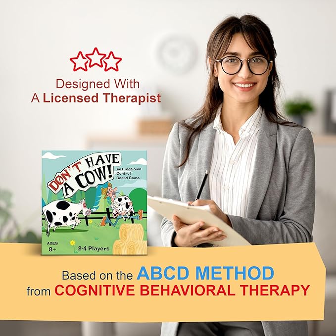 Don't Have a Cow A CBT Therapy Game for Kids from The Creator of Don't Go Bananas - Counseling Games - Version 2