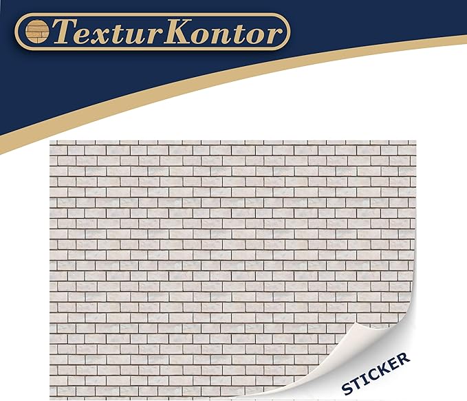 3 Sheets Self-Adhesive Wall Cladding for Dollhouse 1:12 Scale (White Bricks 1)