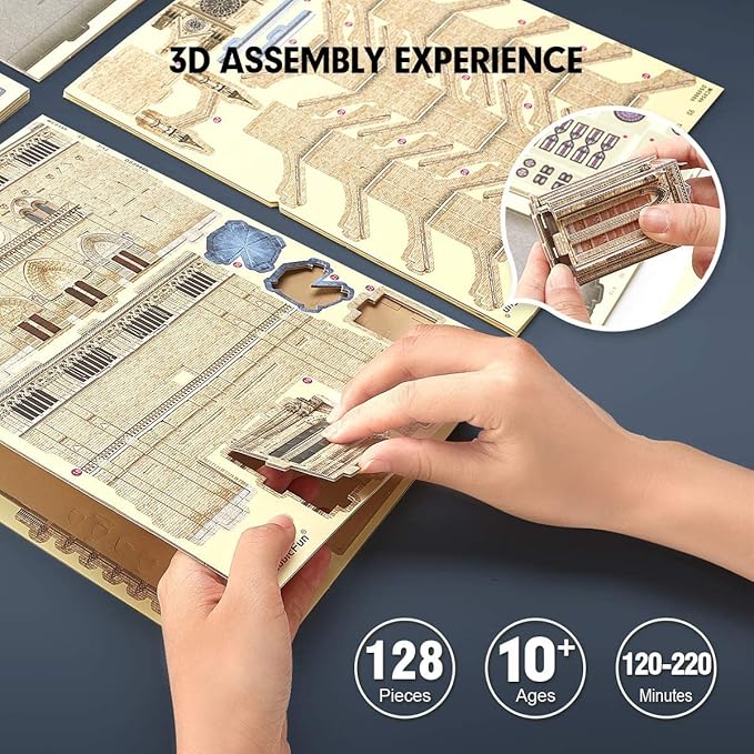 CubicFun 3D Puzzles for Adults Notre Dame de Paris Model Kits 128 Pieces, Puzzle for Kids Ages 8-14 Arts and Crafts Birthday Gifts for Kid Ages 8-12