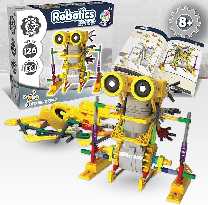 Science4you Robotics Betabot - Stem Robotics Kit for Kids 8-12+, 126 Pieces Included, Robot Building Kit for Kids, Robot Toys, Game, Gift for Boys and Girls Ages 8 9 10+