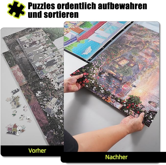 ALL4JIG Puzzle Storage Folder Keeper for Jigsaw Enthusiasts Puzzle Space-Saving Organizer Accessories for Adults Holds 20 Puzzles, HD Film Pockets