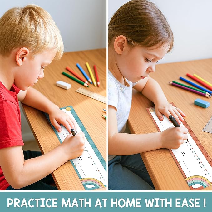 26 Pack Boho Groovy Number Line Dry Erase Boards Cards, 14"x4" Double-Sided, Math Manipulatives for Kids, Student, Kindergarten Elementary Special Education 1st Grade Classroom Must Haves