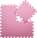 Coolcandy Solid Colored Foam Play Mat, 12"*12" Each Mat丨Non-Toxic Soft Baby Play Mat, 0.4" Thickened Square Interlocking Floor Mats - Toddler Playmat for Playing, Exercise(Pink/16 Tiles)