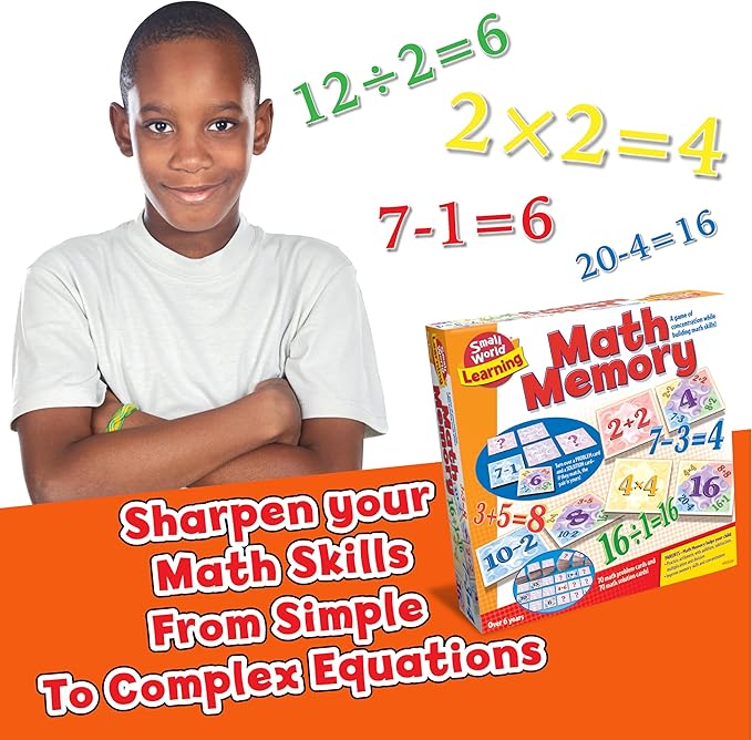 Math Games for Kids Ages 6-8, 8-12, Math Memory Card Game Memory Matching Game, Math Manipulatives 1st, 2nd, 3rd, 4th, 5th Grade