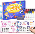 JoyCat Preschool Learning Activities 48 Reusable Pages, Handwriting Practice for Kids Toddlers, Tracing Letter Number Workbooks, Educational Autism Busy Book, Learning Gift Toys for 3 4 5 Year Olds