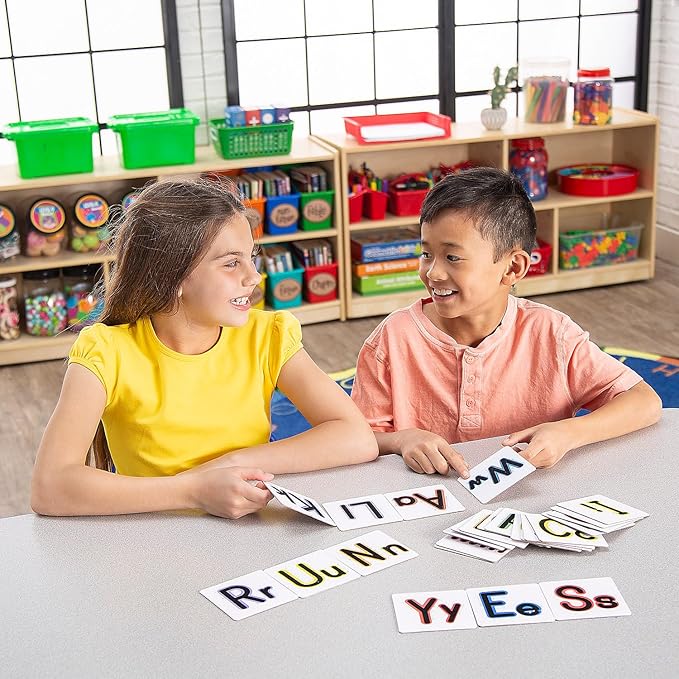Fun Express Phonics Flash Cards Alphabet Learning Set - 26 Textured ABC Letter Cards for Preschool & Kindergarten | Educational Montessori Tactile Letters for Homeschool Essentials & Classroom
