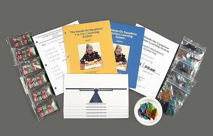 Hands-On Equations® Fractions Class Set for 10 Students. A manipulatives-Based Introduction to fractional Linear Equations.
