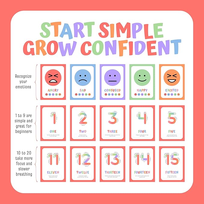 Breathing Exercise Cards for Kids -Anxiety Relief Calm Down Corner Kit- Calm Down Corner Supplies