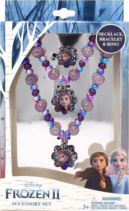 LUV HER Girls Jewelry Set - Dress Up Toy Jewelry Box Set with Bead Necklaces, Bracelets, and Rings - Frozen Play Accessories - Ages 3+