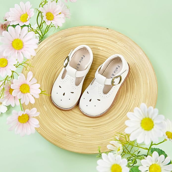 Felix & Flora Toddler Little Girl Mary Jane Dress Shoes - Ballet Flats for Girl Party School Shoes