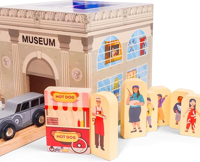 48 Pcs Wooden Community Helpers People Figures - Little Town People Wood City Set for Kids & Toddlers at Home and School - Pre K Classroom & Preschool Play Pretend Toy Folk