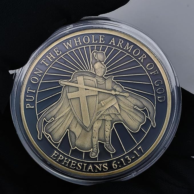 Armor of God Challenge Coin - Ephesians 6:11 Inspirational Gift for Spiritual Protection & Faith