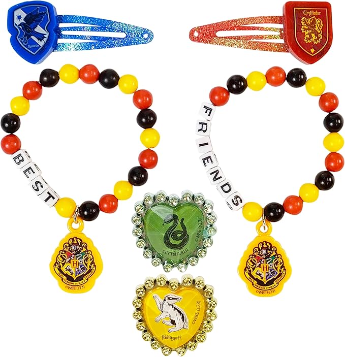 LUV HER Harry Potter Girls BFF 6 Piece Toy Jewelry Box Set with 2 Rings, 2 Bead Bracelets and Snap Hair Clips Ages 3+