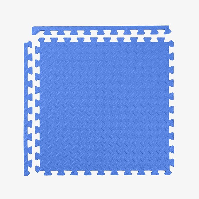 IncStores 1/2 Inch Thick Diamond Soft Foam Flooring Tiles | High-Density Interlocking Foam Tiles for Rugged Style in Your Home Gym, Playroom, and More | Blue, 9 Tiles