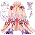 Princess Dress Up Toys Mermaid Dress Up Cape Kit 9 Pcs Gift Set for Little Girls 3-8 Years Old