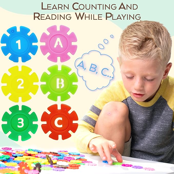 Smart Coins 500 Pieces Interlocking Discs Set, Kids STEM Toys, Kindergarten Classroom Must Haves
