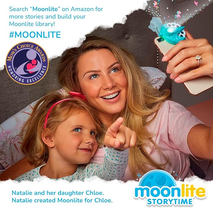 Moonlite Storytime Mini Projector with 10 Classic Bedtime Stories, A Magical Way to Read Together, Digital Storybooks, Fun Sound Effects, Learning Gifts for Kids Ages 1 and Up
