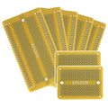 Solderable Breadboard PCB Board Gold-Plated Solder Breadboard for DIY Electronics Projects Apply to Arduino Soldering Projects 3.5"x2.05" (5 Pack + 2 Mini Board, Yellow)