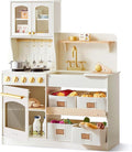 Tiny Land Play Kitchen for Kids, Wooden Toy Kitchen Set with Storage & Accessories, Toddler Kitchen Playset with Stove & Sink, Kids Kitchen Playset Gift for Ages 3-8
