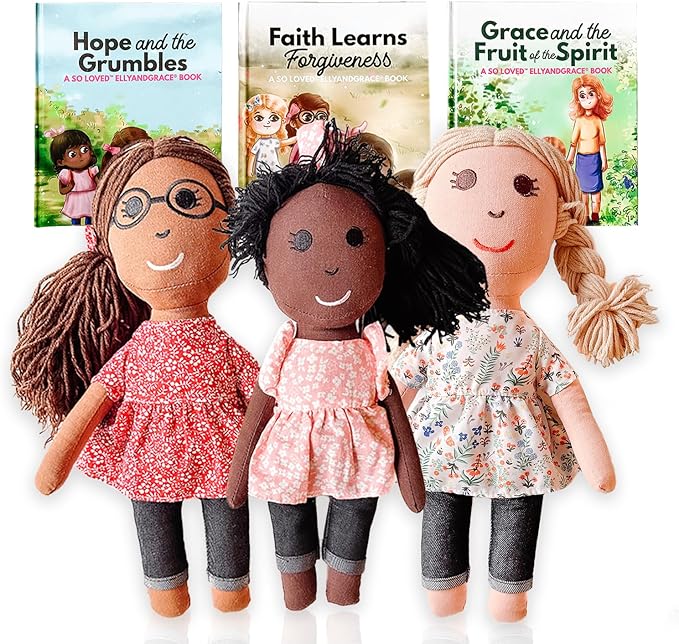 Elly & Grace Bible Stories for Kids, So Loved Collection: Book and Doll Set Teaching Christian Toddlers Faith Lessons, Great Baby Baptism Gifts for Girls (So Loved Set)