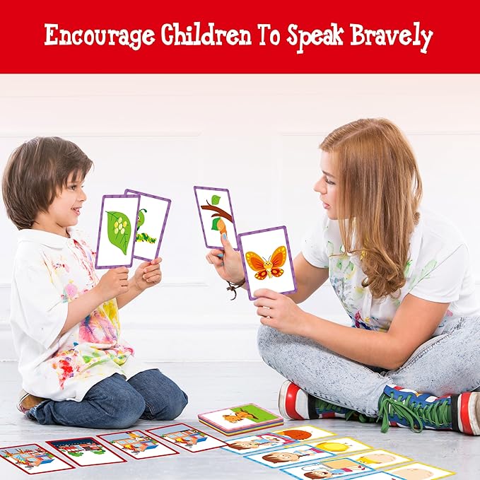 4-Scene Sequencing Cards, 72 Sequence Card Game for Preschool, Kids Learning Order and Logic, Speech Therapy Materials for Autism, Early Learning Activity-Storytelling, Social Skills,Sentence Building