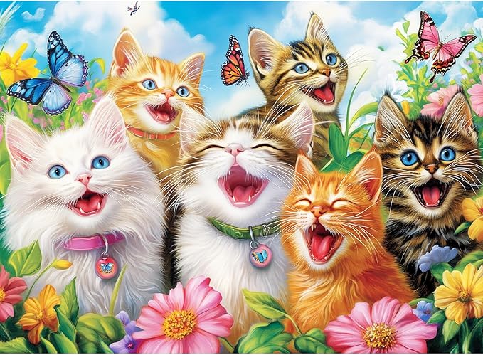 500 Piece Puzzles for Adults, Laughing Cats Large Piece Jigsaw Puzzle for Adults Kids Seniors,Recycled Cardboard Puzzle 500 Piece,Family Activity Great Gift for Family Friends 20.5 * 15 in
