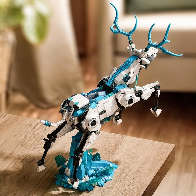 BNG Mechanical Deer Building Sets for Adult,Animal Collection Toy with Base for Home or Office Decor,Creative Building Gift for Teens Boys and Girls 8-14 (1566PCS)
