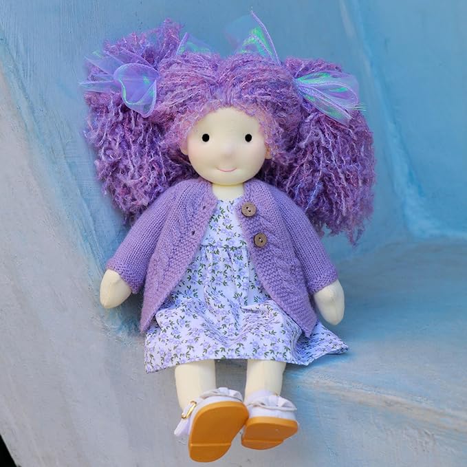 BlissfulPixie Handmade Waldorf Collect Rag Doll Birthday Present with Exquisite Box - Aurora 12"