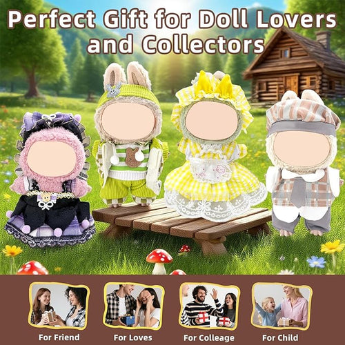 4 Pack—17cm Doll Clothes Set(NO Doll and Shoes) ,Premium Outfit for 15cm/17cm Dolls Accessories Suit,Stylish Adorable Clothes Accessories,Cute Clothes for Dress up Unique Style (Set R)