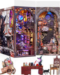 Fairy Nooktales BookNook Kit Miniature - 3D Fantasy Library Wooden DIY buidling Dollhouse with Bookshelf Nook Insert Decor for LED Magic Book Nook Lover
