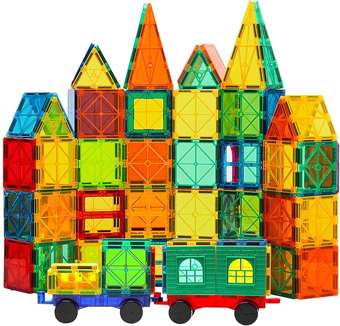 CuteTiger Mangetic Tiles, 100PCS Magnet Building Toys, Magnetic Building Set for Kids, Stacking Blocks, Perfect STEM Toys Gift for Boys and Girls