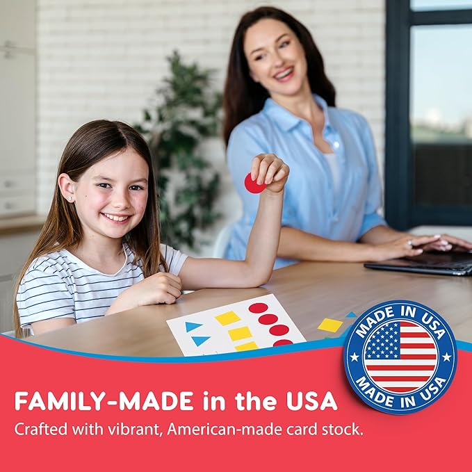 Basic Shapes 1: Circles, Triangles, Squares, Ovals, 676 Pieces US Made Card Stock Punch Out Geometric Shapes in 3 Sizes and 4 PRIMARY Colors for Math, Pattern Play and DIY Crafting