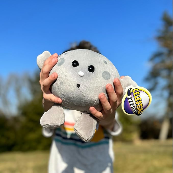 Celestial Buddies Moon Buddy | 8.5" Soft Stuffed Plush, Embroidered Features, Fun Planet Facts Tag for Kids – STEM Learning, Educational Gift, Classroom & Homeschool Science Space Astronomy | 0+
