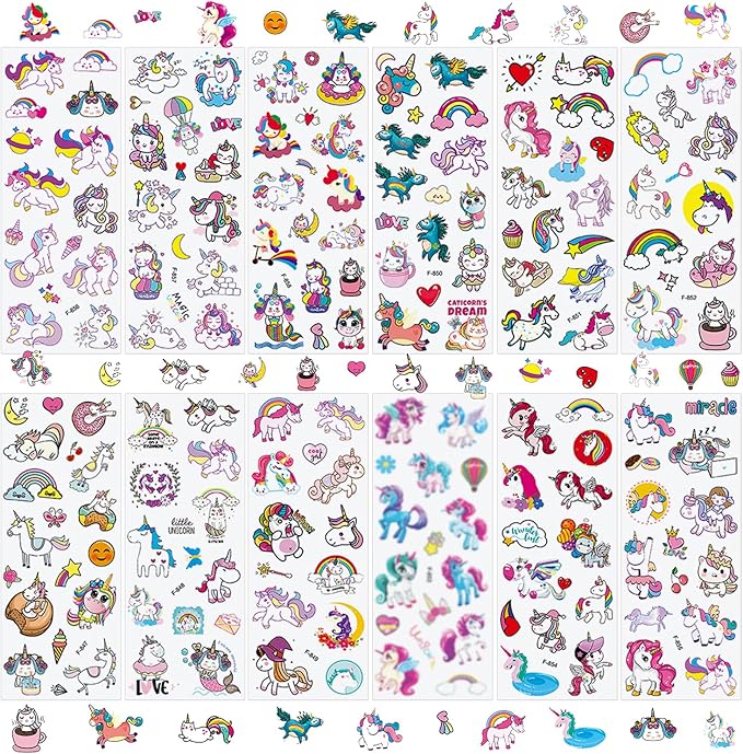 36 Sheets Unicorn Stickers for Kids - 900+ 3D Puffy Stickers Fantasy Theme | Magical, Rainbow, Stars | Reusable, Waterproof | Crafts, Journals, Party Favors