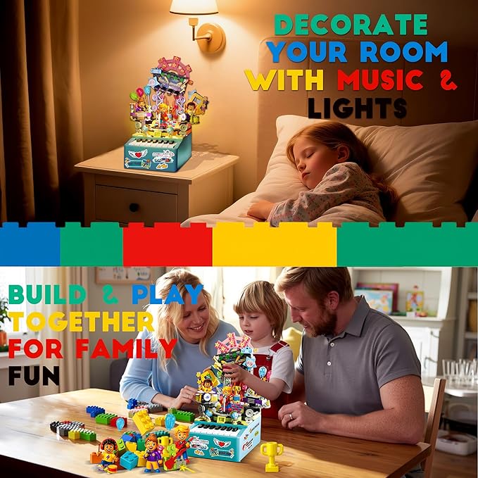 STEM Piano Music Building Block Set with Light & Sound, Real Playable Building Toys for Kids Ages 6+, Birthday Gift & Room Décor, DIY Creative Toys for Kids & Adults
