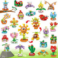 36 Packs Party Favors Building Blocks, Ideal for Kids Classroom Exchange, Flower Bouquets Building Set, Mini Building Flower Set, DIY Unique Great Brithday Gifts for Girls Womens