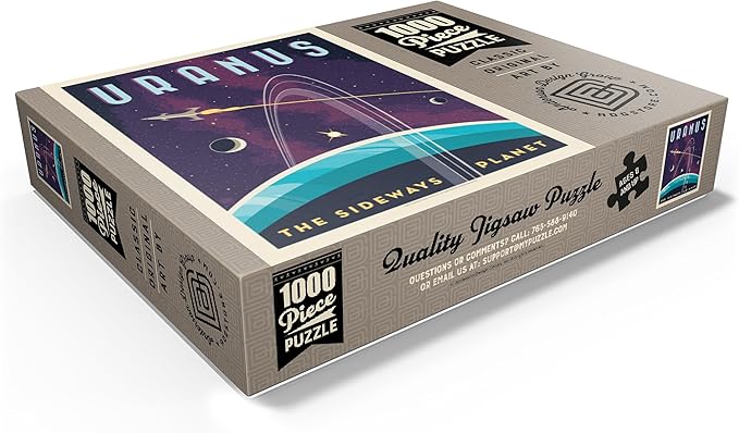 MyPuzzle Uranus: The Sideways Planet, Vintage Poster - Premium 1000 Piece Jigsaw Puzzle for Adults