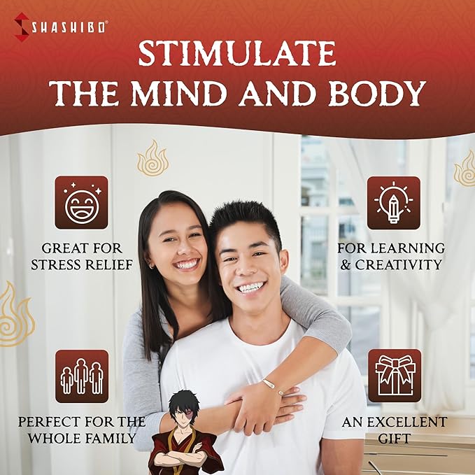 SHASHIBO Avatar The Last Airbender Shape Shifting Box - STEM Magnetic Fidget Cube That Transforms Into Over 70 Shapes, Download Fun in Motion Toys Mobile App (Fire)