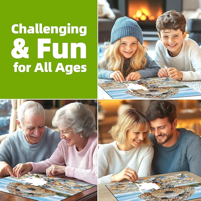 500 Piece Jigsaw Puzzles for Adults - Beach Stone Dog Animal Art Puzzle for Adults Challenging Fun Family Includes Poster & Dust-Free Pieces for Puzzle Lovers Premium （23"x15"）