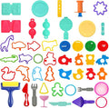 FRIMOONY Dough Tools Set for Kids, Various Animal Molds, Rolling Pins, Random Color, 47 PCS