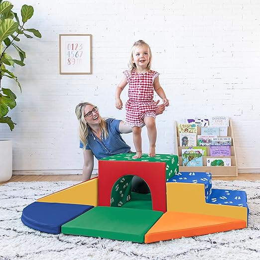 ECR4Kids SoftZone Lincoln Tunnel Climber, Toddler Playset, Assorted