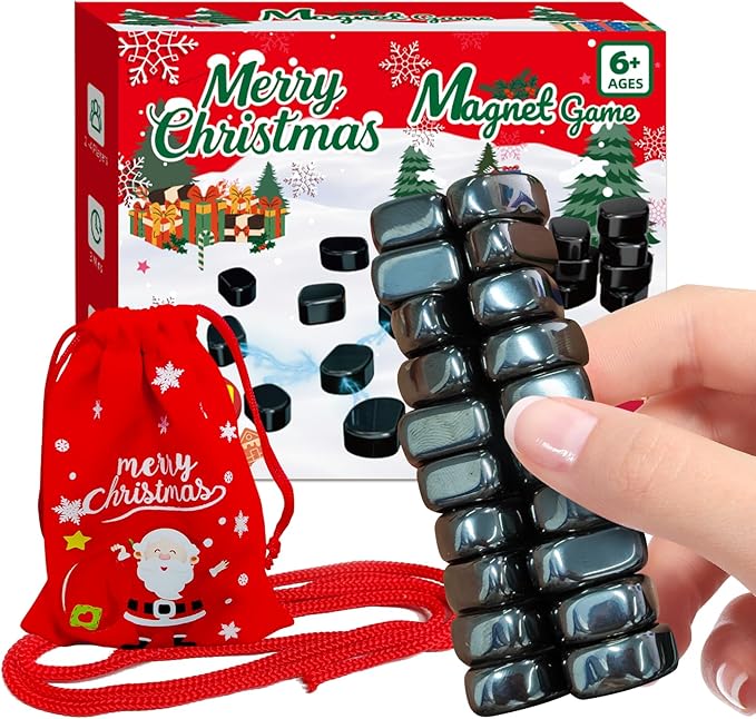 Magnet Game with String, Magnetic Game Chess for Adults Kid, Strategy Board Games for Kids 6-8-12, Christmas Family Games for Kids and Adults, Great Version, 2-4 Player, 5-Min Games