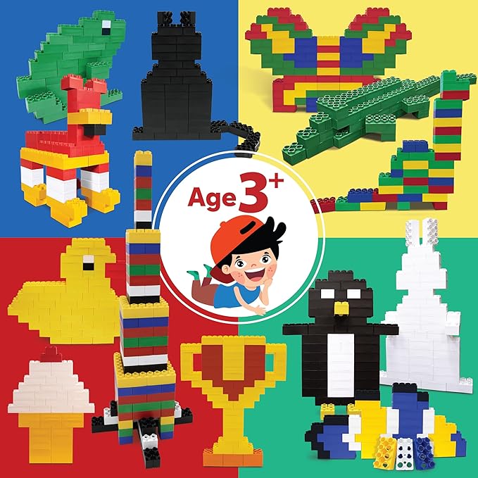 BiggoBlocks Large Building Blocks for Kids Ages 3-8 – 336 Piece Mega Set – Indoor & Outdoor STEM Toy for Boys & Girls