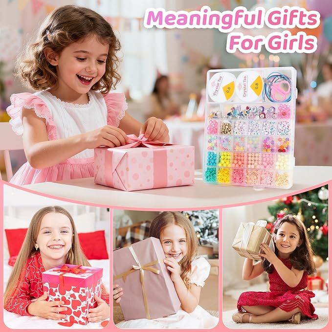 Accevo Unicorn Gifts for Girls, Bracelet Making Kit, 1370PCS Charm Jewelry Making Kit, Gifts for Teenage Girls Toys Age 5 6 7 8 9 10, DIY Arts and Crafts for Kids, Girl Birthday Christmas Presents