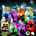 AuroTops Halloween Crafts for Kids,8 Pack Halloween Mason Jar Kit with Accessories for Kids DIY Kit,Art Activities Gifts for Kid Party Favors Decorations for Classroom,Trick or Treat Toy