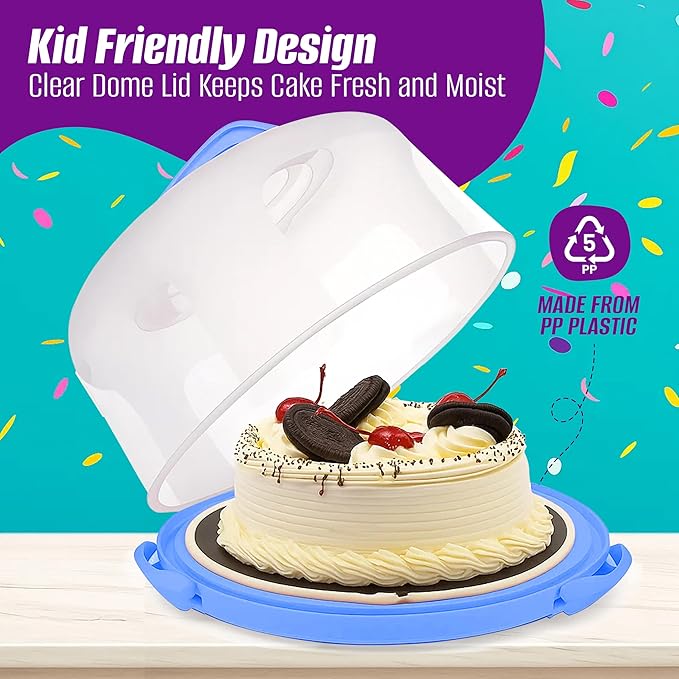 Perlli Kids Cake & Cupcake Baking Set – 51 Pieces Real Utensils & Decorating Kit with Carrier Safe Baking Supplies Gift for Junior Chefs Girls & Boys (Blue)