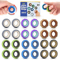 Fidget Toys Adults Sensory Rings: 24 Pack Texture Spinner Rings - Stress Relief Sensory Toys for Kids ADHD - Quiet Desk Fidgets for Classroom Stocking Stuffer for Adults Boys Girls