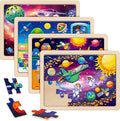 SYNARRY Large Space Planets Solar System Wooden Puzzles for Kids Gift Box(12.2*9.4 in) - FSC Certified, Puzzles for Toddlers 3-5, Puzzles for Kids Ages 4-6, Wood Toys Gifts for 3 4 5 Year Old Boy Girl