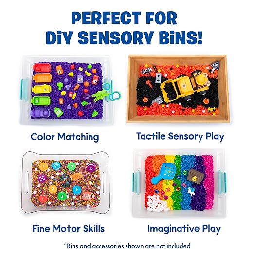 Educational Insights Pluffle Mini 8-Pack - Sensory Bin Foam Set, No Mess Alternative to Sand Toys & Slime for Toddlers at Home or in The Classroom, Fun Sensory Table Filler, Gift for Kids Ages 3+
